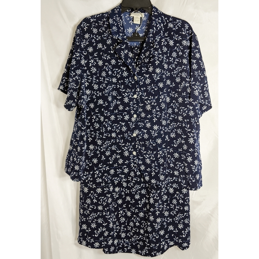 Appleseed's Short Sleeve Blouse and Skirt Set 20W